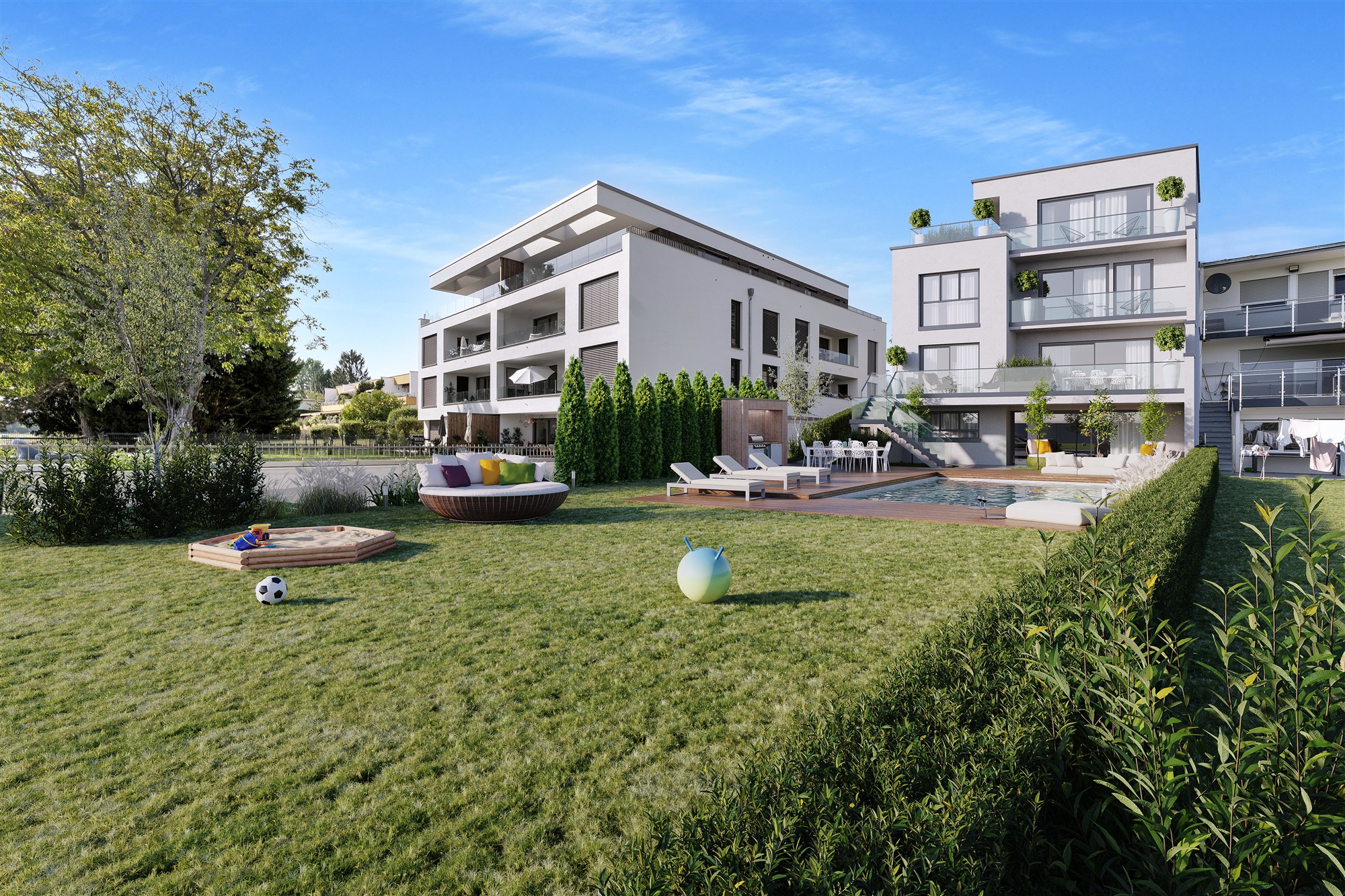 Development courtyard aerial render