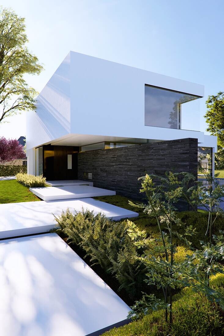 Modern villa exterior render