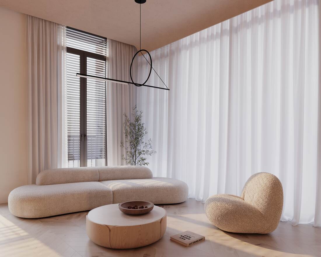 Modular sofa living room render